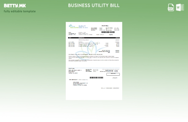 Модерен стил Шаблон за деловни сметки за комунални услуги на градот Ванкувер